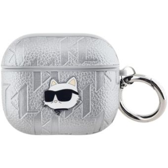 Obal Karl Lagerfeld PU Embossed Choupette Head Apple AirPods Pro 2 KLA3PGCHPS Silver