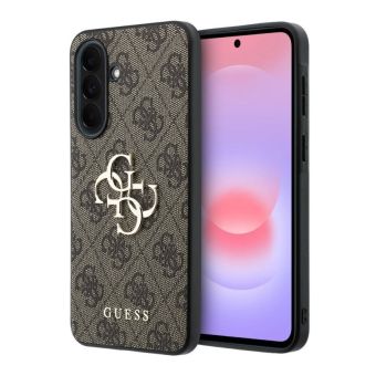 Obal Guess PU 4G Metal Logo Samsung Galaxy A37 5G A376 GUHCSA374GMGBR hnedý