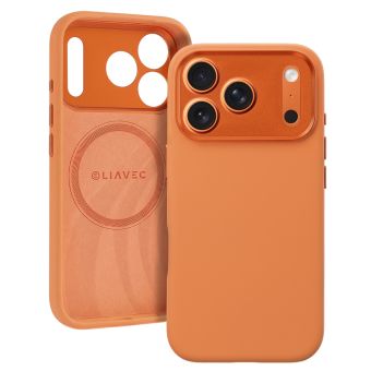Obal Liavec Silk Shield MagSafe Apple iPhone 17 Pro oranžový