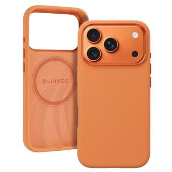 Obal Liavec Silky MagSafe Apple iPhone 17 Pro Max oranžový