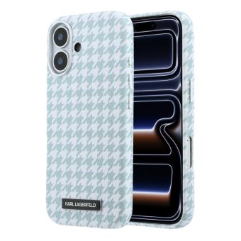 Obal Karl Lagerfeld PU Houndstooth Resin Plate MagSafe Apple iPhone 17 KLHMP17S6PFPDPB modrý