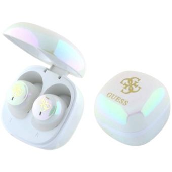 Guess 4G Logo Mini TWS Wireless Earphones GUTWSJ144ESH White