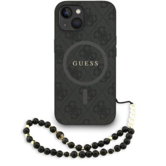 Obal Guess PU Leather 4G Colored Ring Strap MagSafe Apple iPhone 13 GUHMP13MP4GREGSK čierny