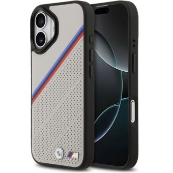 Obal BMW M Tricolor Perforated Pattern MagSafe Apple iPhone 17 BMHMP17S25PCSPEG sivý