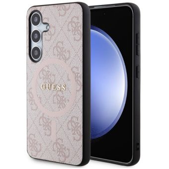 Obal Guess PU Leather 4G Colored Ring MagSafe Samsung Galaxy S24 5G S921 GUHMS24SG4GFRP Pink