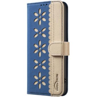 Obal Pattern Book Flower RFID ochrana Xiaomi Redmi A7 Pro modrý
