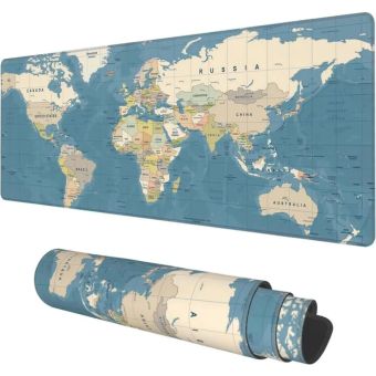 RC-K-1074 podložka pod myš a klávesnicu mapa sveta 90cmx40cmx2mm modrá