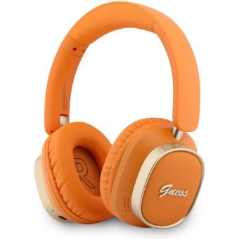 Guess Rectangle Metal Script Logo ENC bezdrôtové slúchadlá GUBHV28HGCSMO oranžové