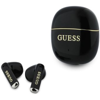 Guess Gold Line Glossy Classic Logo TWS bezdrôtové slúchadlá GUTWSG3HGECK čierne