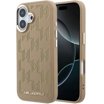 Obal Karl Lagerfeld PU Perforated Monogram MagSafe Apple iPhone 17 KLHMP17S6PPMDPE béžový