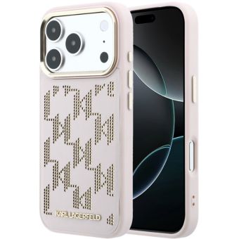 Obal Karl Lagerfeld PU Perforated Monogram MagSafe Apple iPhone 17 Pro KLHMP17L6PPMDPP ružový