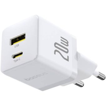 Baseus Palm Fast USB-A/USB-C 20W biela