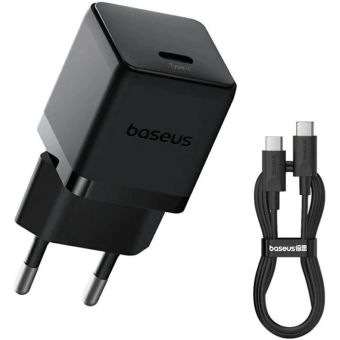 Baseus Palm Fast USB-C 20W + kábel USB-C/USB-C 1m čierna
