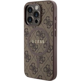 Obal Guess PU Leather 4G Colored Ring MagSafe Apple iPhone 14 Pro GUHMP14LG4GFRW Brown