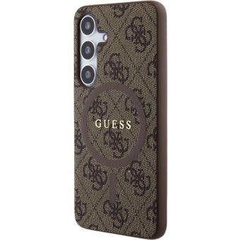 Obal Guess PU Leather 4G Colored Ring MagSafe Samsung Galaxy S24+ 5G S926 GUHMS24MG4GFRW Brown
