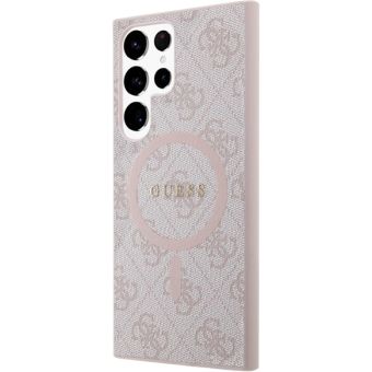 Obal Guess PU Leather 4G Colored Ring MagSafe Samsung Galaxy S24 Ultra 5G S928 GUHMS24LG4GFRP Pink
