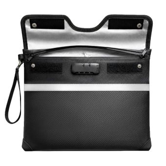 OTN-38 RFID Fireproof Document Bag with Combination Lock 37.5x29.5 cm, čierna