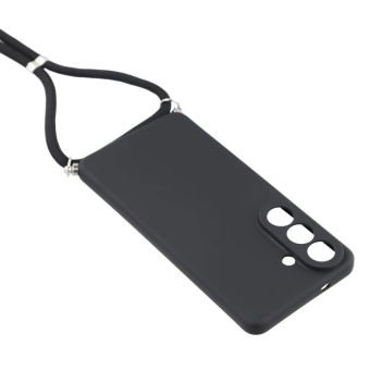 Obal Crossbody Silicone TPU Samsung Galaxy A37 5G A376 čierny