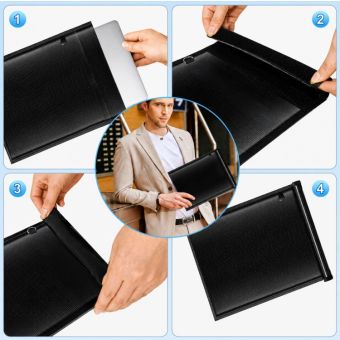 OTN-5 Set of 5 Fireproof RFID Signal Blocking Bags, čierny