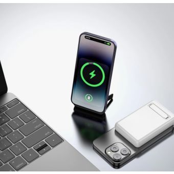Dudao K14S+, 10000mAh 20W MagSafe + stojan, biela