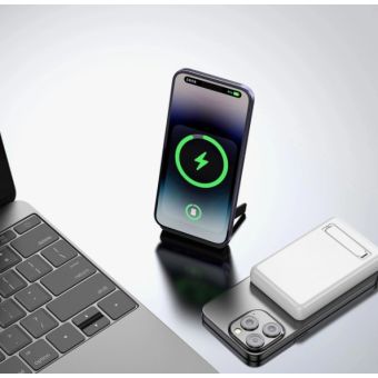 Dudao K14S+ 10000mAh 22.5W MagSafe + stojan, biela