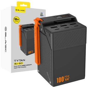 Blavec BJ-50 Tytan, powerbank 50000mAh 100W, 3xUSB-C, 3x USB-A, čierna