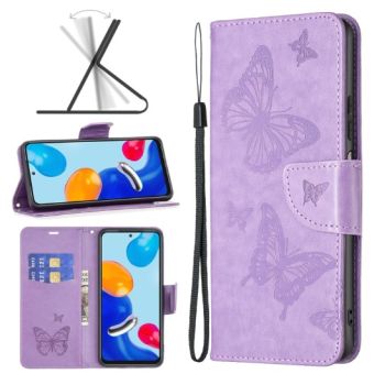 Obal Mezzo Book Xiaomi Redmi Note 12 Pro 5G/POCO X5 Pro 5G kvety a motýľ (fialové)