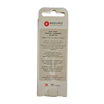 Mizuro GaN Fast, USB-C PD 45W, USB-A QC3.0 18W, čierna
