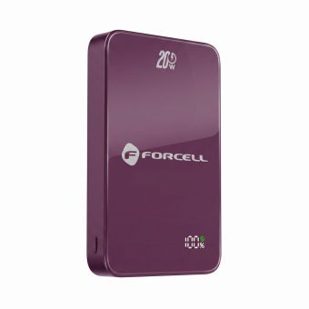Forcell F-Energy SuperSlim Powerbank F10K8 MagSafe QC4.0 PD3.0 15W 10000 mAh tmavofialová