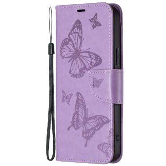 Obal Mezzo Book Xiaomi Redmi Note 12 Pro 5G/POCO X5 Pro 5G kvety a motýľ (fialové)