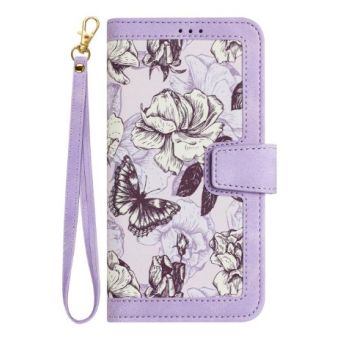 Obal Floral Book Xiaomi Redmi 17 4G/5G fialový