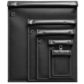 OTN-5 Set of 5 Fireproof RFID Signal Blocking Bags, čierny