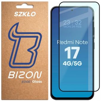 Ochranné sklo Bizon Glass Edge Xiaomi Redmi Note 17 4G/5G čierne