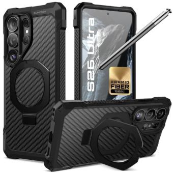 Obal Supcase UB Grip Mag Aramid MagSafe Samsung Galaxy S26 Ultra 5G S948 čierny