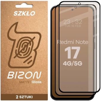 Ochranné sklo Bizon Matné Xiaomi Redmi Note 17 4G/5G čierne (2ks)