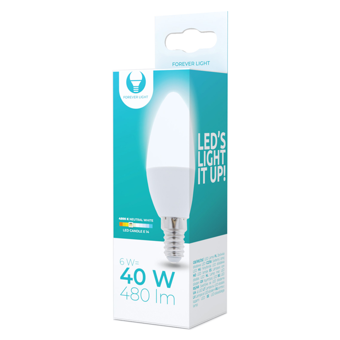 Smart žiarovka Forever LED bulb E14 C37 6W 230V 4500K 500lm