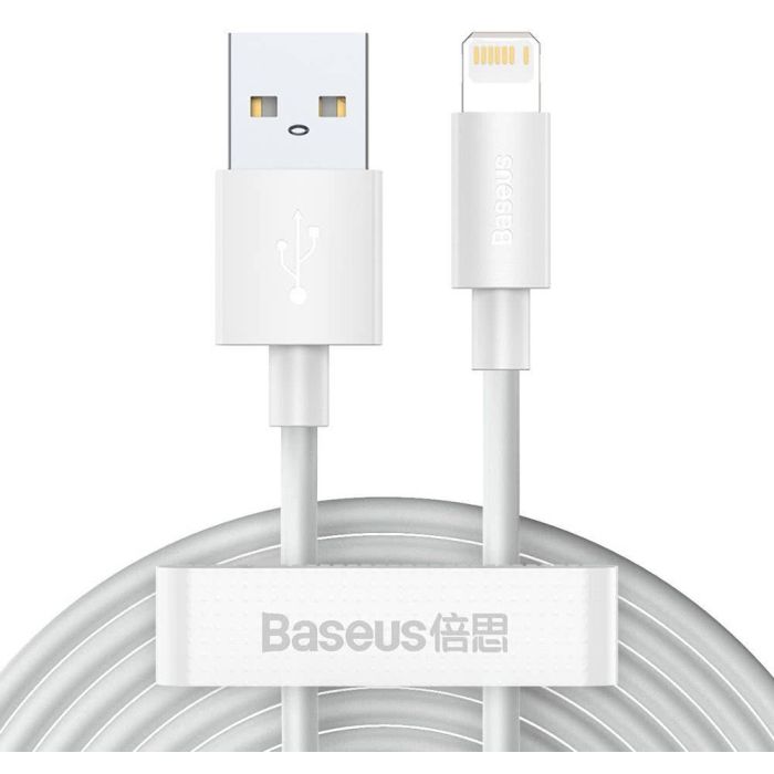 Kábel Baseus Wisdom USB-A/Lightning 8 Pin, 1,5m, 2.4A biely (2ks)