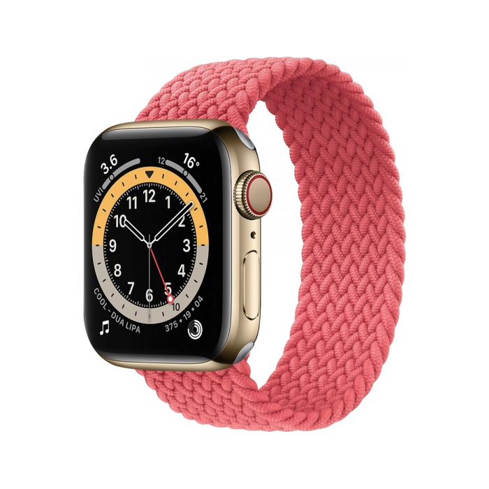 Náhradný remienok na Apple Watch 42/44/45/49mm COTECi Nylon Braided Strap 134 mm Pink Punch