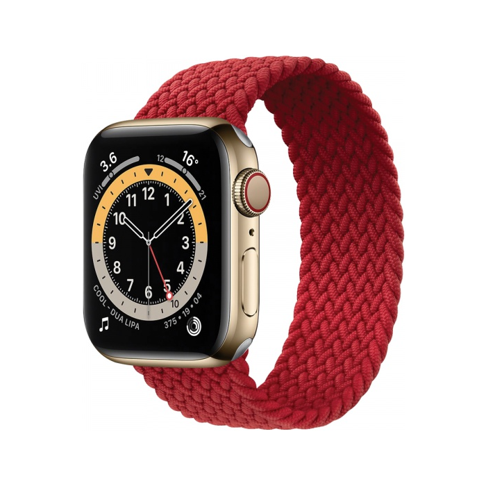 Náhradný remienok na Apple Watch 42/44/45/49mm COTECi Nylon Braided Strap 134 mm Red