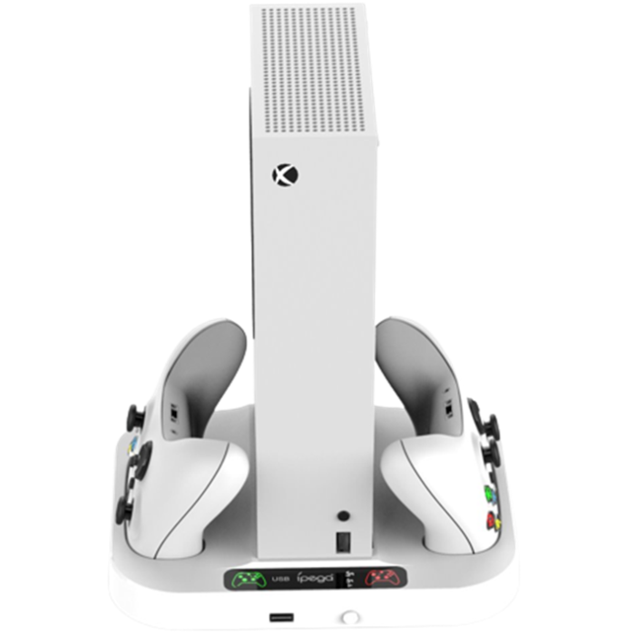 Nabíjací stojan s chladením iPega XBS012 na Xbox Series S + 2ks batéria na Xbox ovládač biely