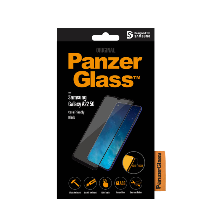 Tvrdené sklo na Samsung Galaxy A22 5G PanzerGlass Case Friendly čierne