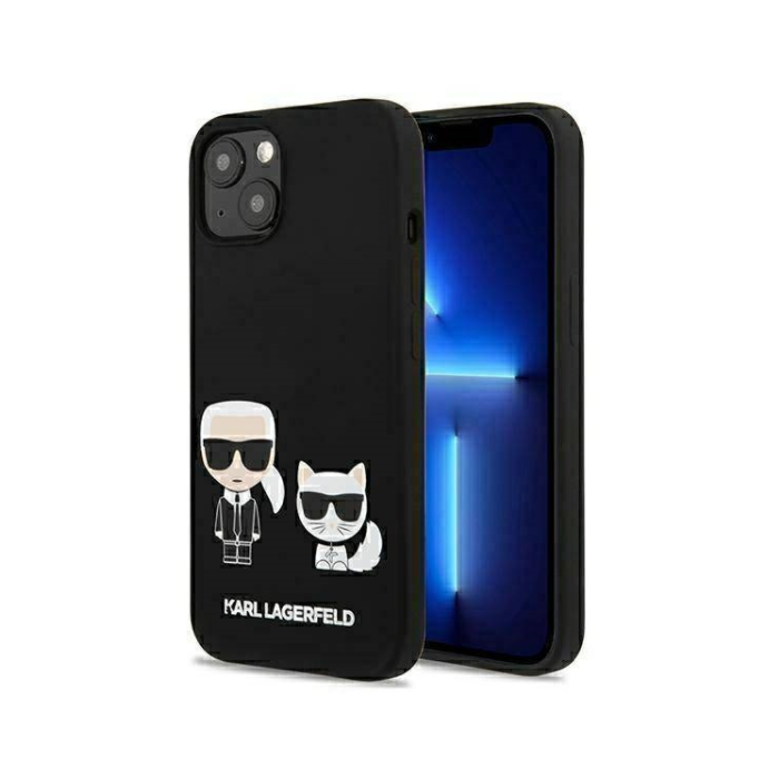 Plastové puzdro Karl Lagerfeld na Apple IPhone 13 Pro KLHMP13LSSKCK Silicone Karl & Choupette Magsafe čierne 