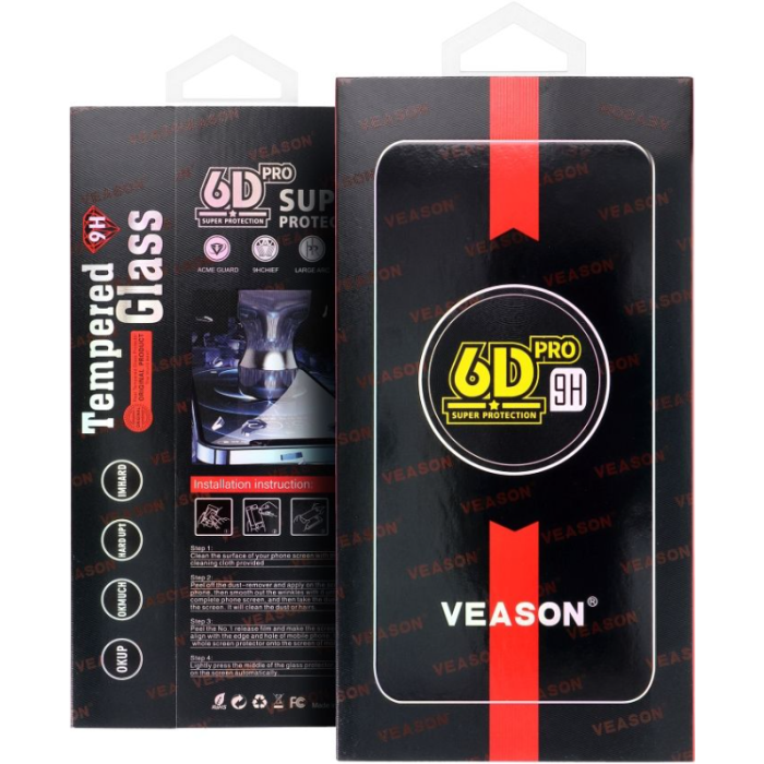 Tvrdené sklo na Apple iPhone 12/12 Pro Veason 6D Pro celotvárové čierne