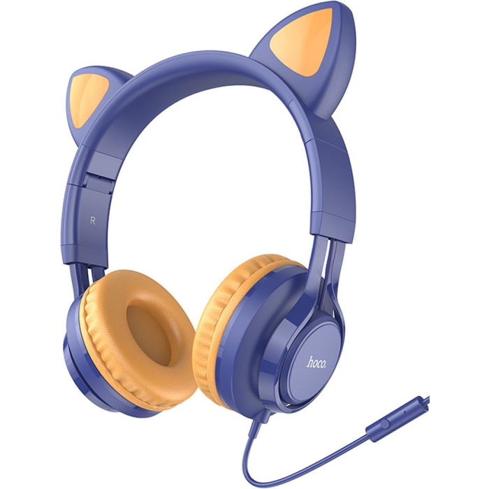 HOCO W36 slúchadlá s mikrofónom Cat Ear tmavo modré