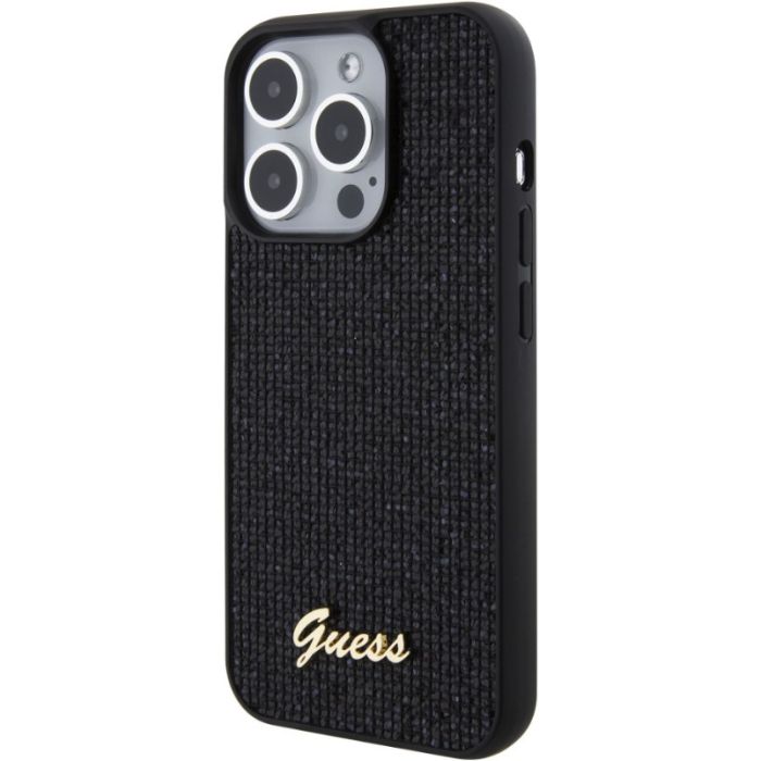 Guess PU Square Mirror Script Logo Apple iPhone 15 Pro GUHCP15LPMSDGSK Black