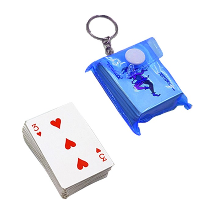 Prívesok na kľúče, hracie karty, modré