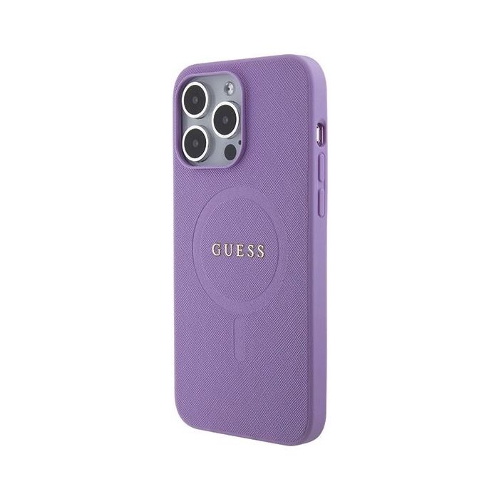 Guess PU Saffiano MagSafe Apple iPhone 15 Pro GUHMP15LPSAHMCU Purple