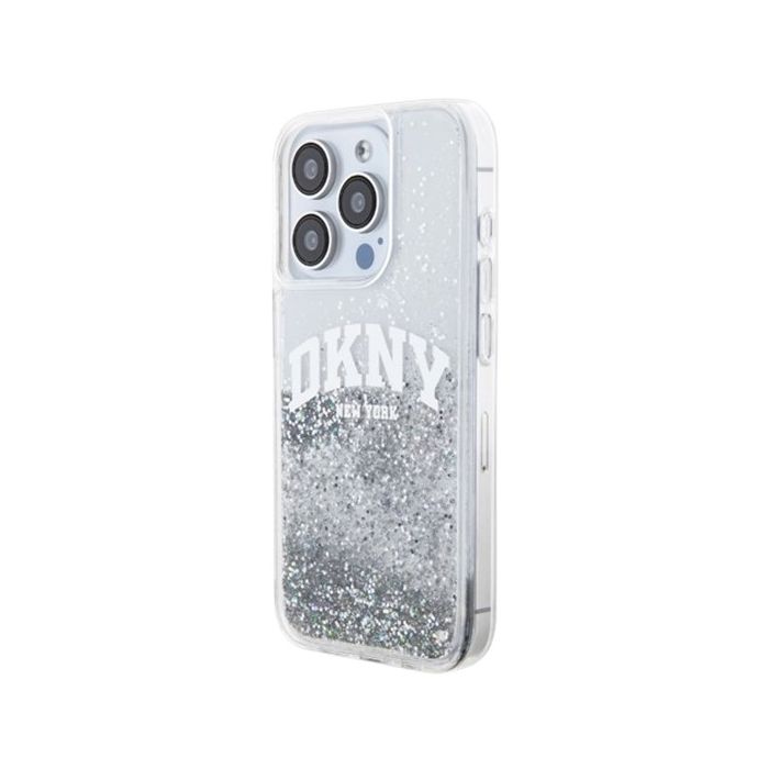 DKNY Liquid Glitter Arch Logo Apple iPhone 14 Pro DKHCP14LLBNAET Transparent