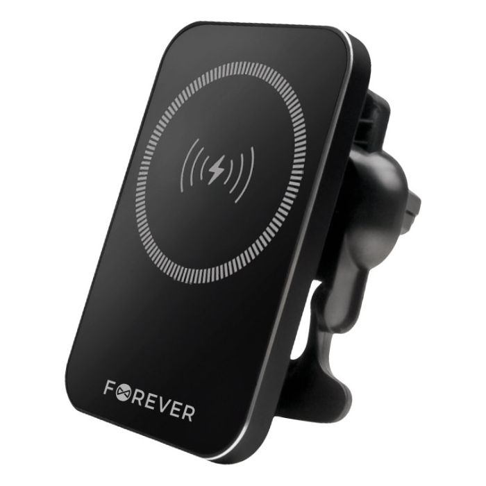 Forever MACH-100 car holder for air vent magnetic with wireless charging black 15W