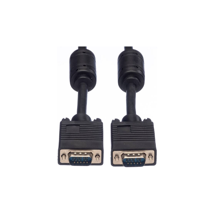 VGA kábel 15M/15M s feritovym tienenim 5m, čierny